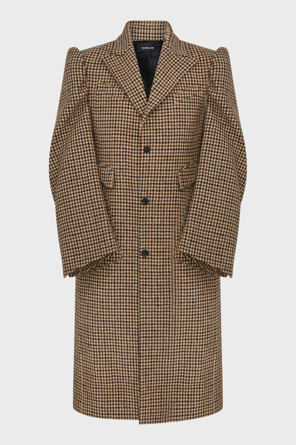 SCARF COAT HOUNDSTOOTH