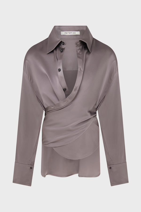 WRAP SHIRT ASH GREY