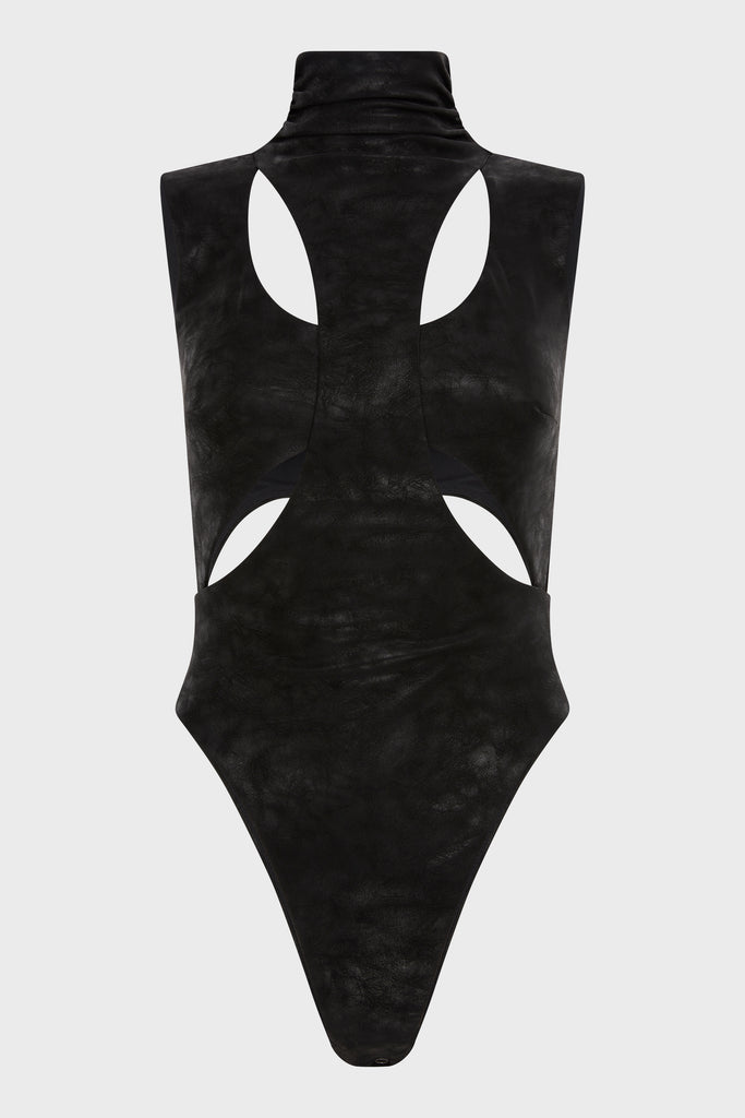 Misbhv - Butterfly Faux Leather Bodysuit  HBX - Globally Curated Fashion  and Lifestyle by Hypebeast