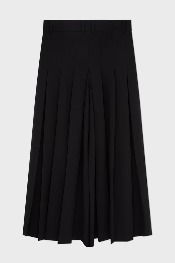 BLACK PLEATED TROUSERS
