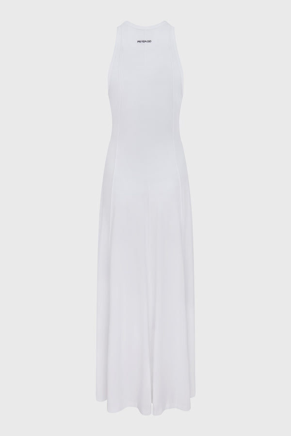 SIDE SCOOP DRESS WHITE