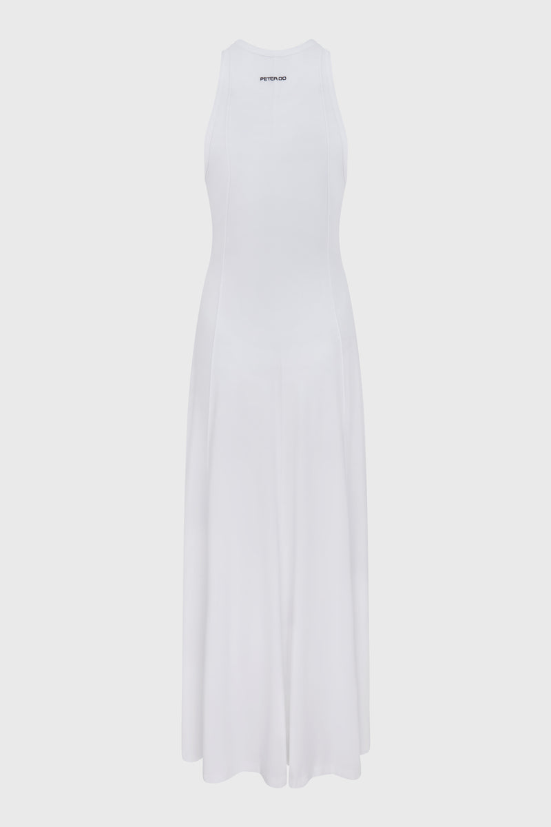 SIDE SCOOP DRESS WHITE