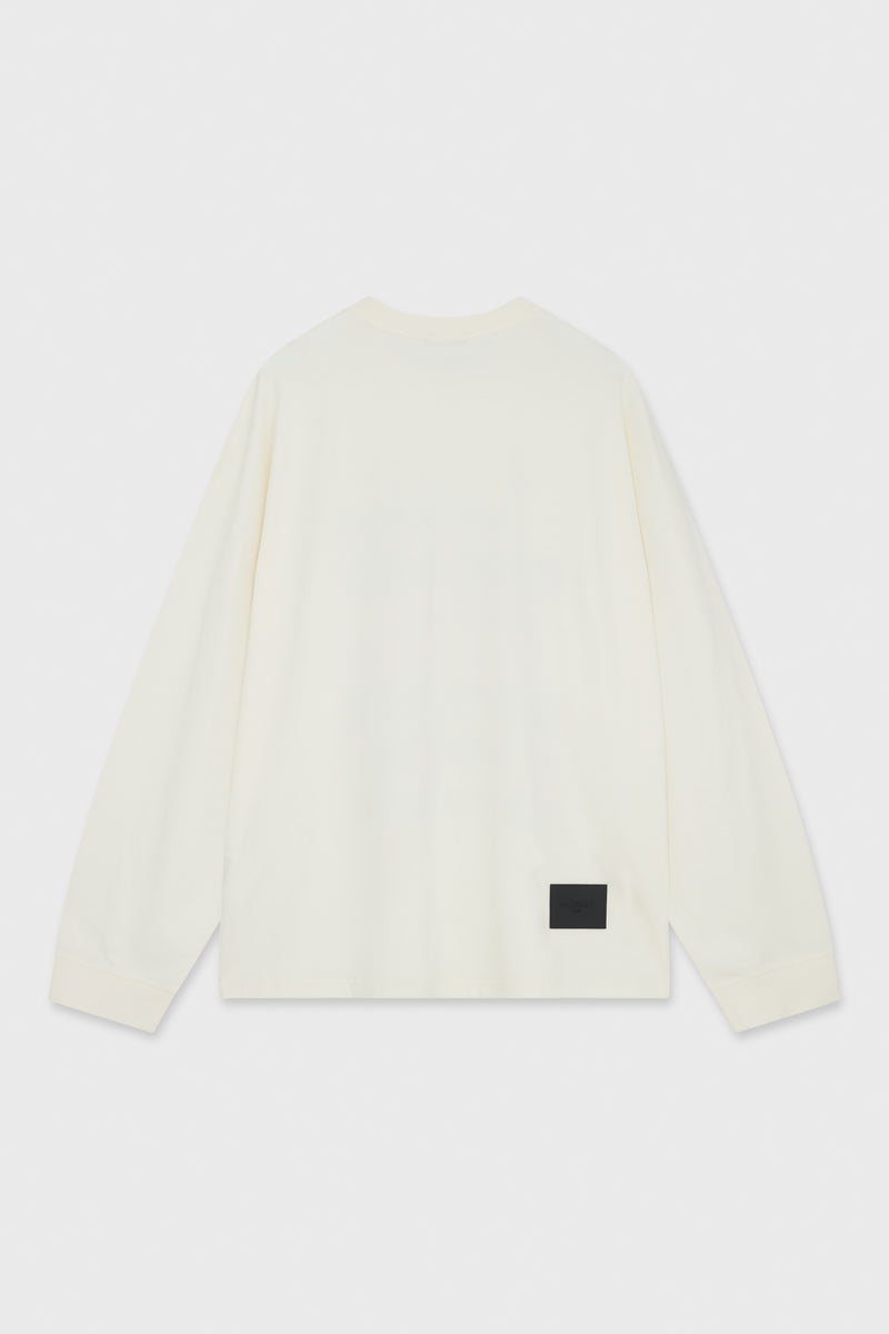 WHITE MULTI LOGO LONG-SLEEVED T-SHIRT