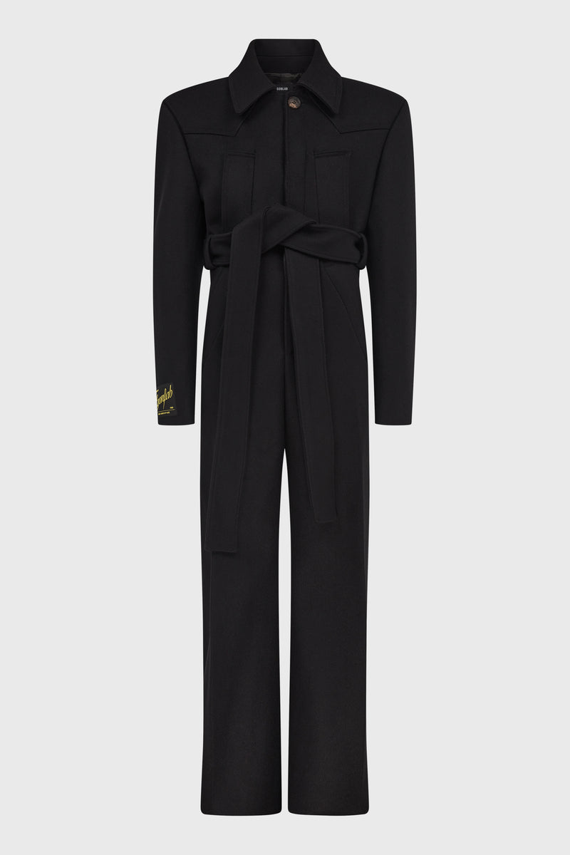 COMBI MANTEAU JUMPSUIT THICK BLACK WOOL