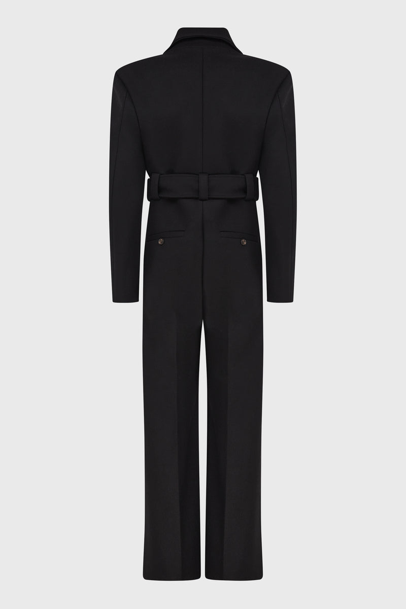 COMBI MANTEAU JUMPSUIT THICK BLACK WOOL