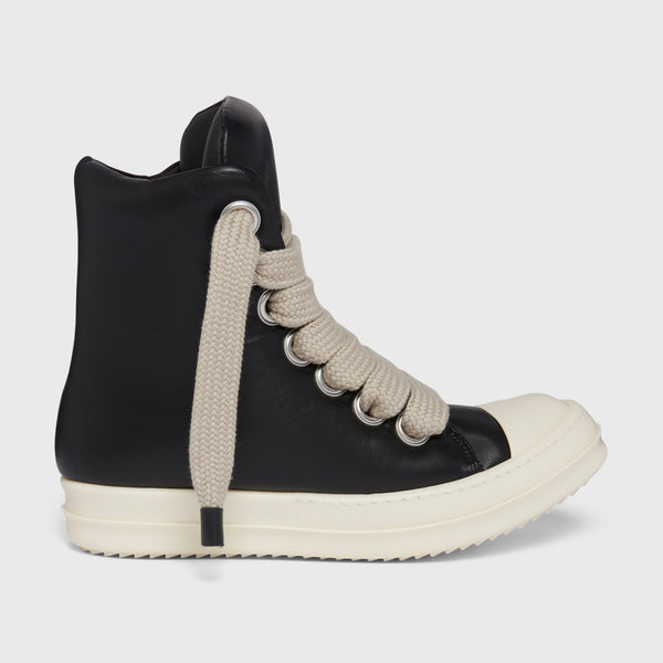 RICK OWENS - JUMBO LACED PADDED SNEAKS BLACK – LABSTORE LONDON