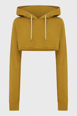 CROPPED HOODIE OCHRE