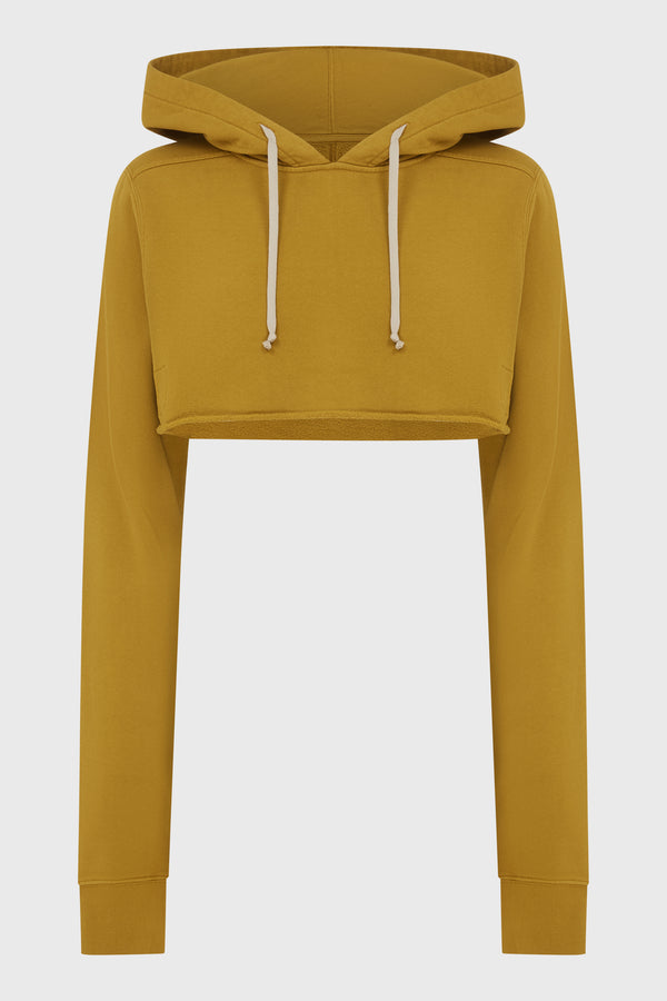 CROPPED HOODIE OCHRE