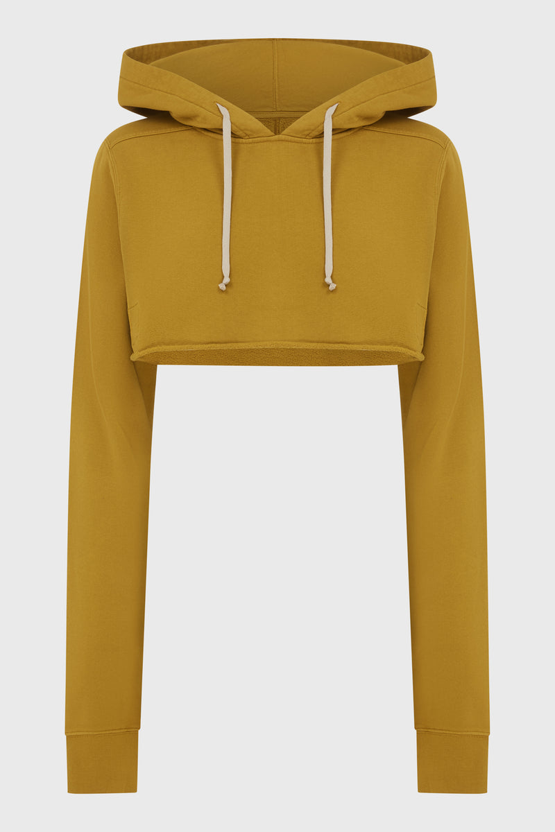 CROPPED HOODIE OCHRE