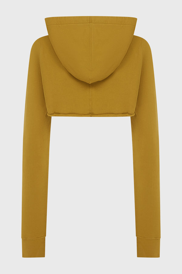 CROPPED HOODIE OCHRE