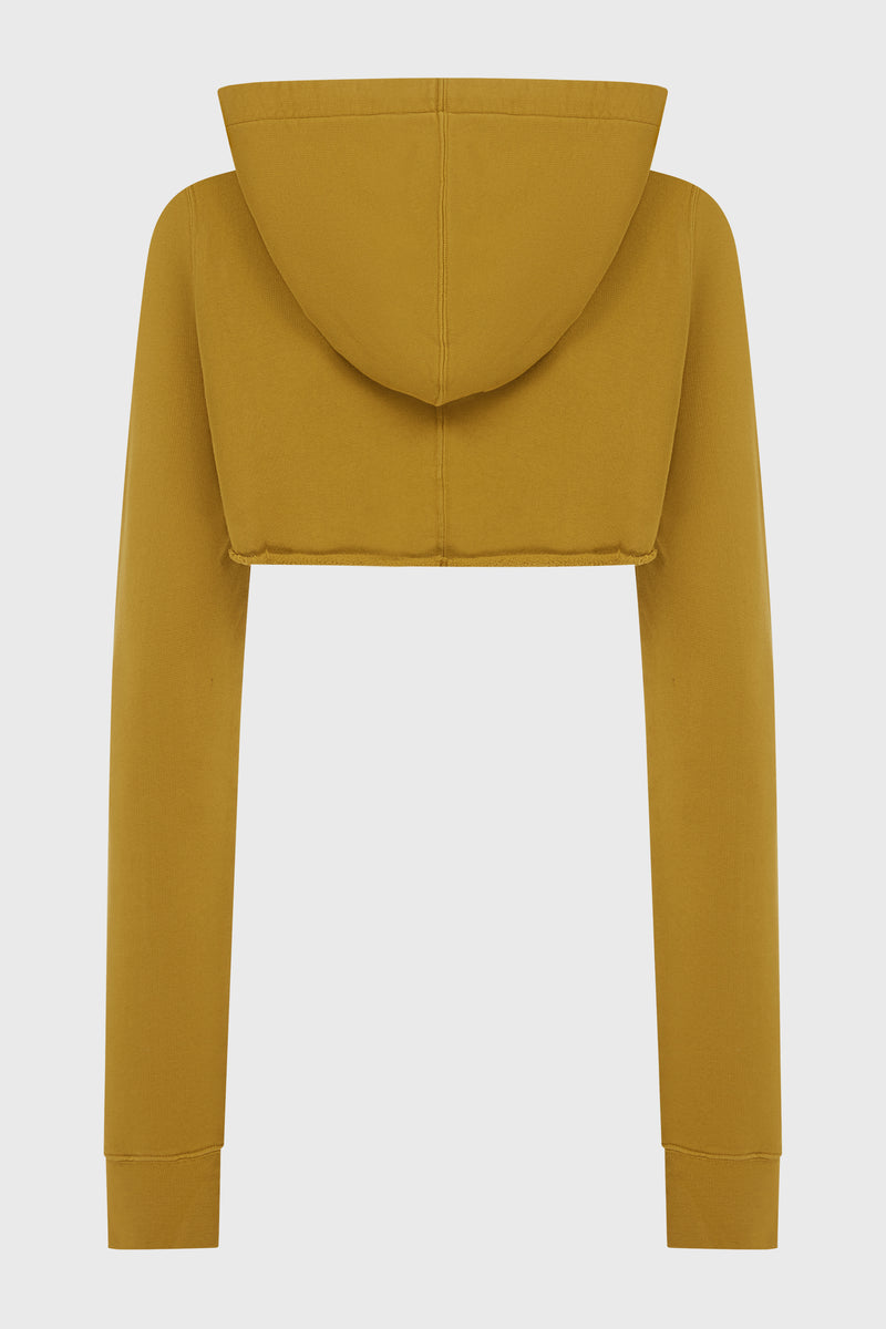 CROPPED HOODIE OCHRE