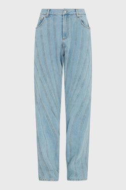 SPIRAL BAGGY JEANS BLUE