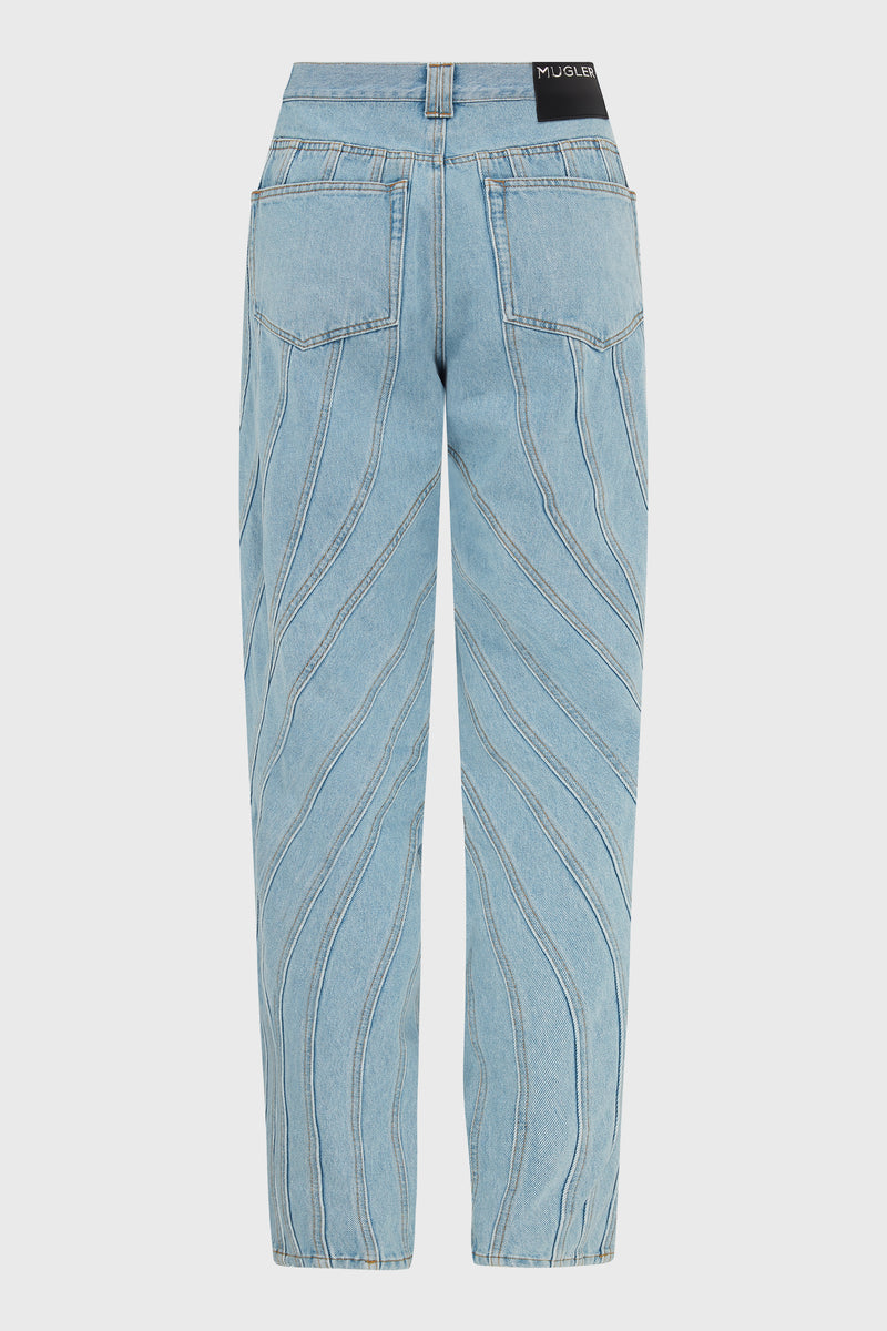 SPIRAL BAGGY JEANS BLUE