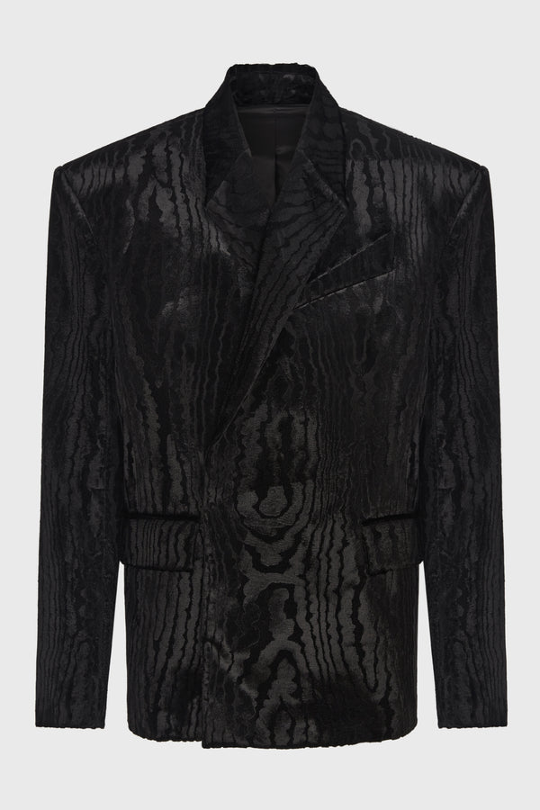 MOIRÉ VELVET BLAZER