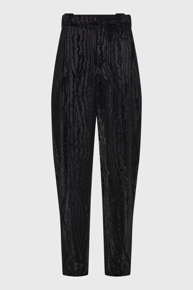 MOIRÉ VELVET TROUSERS