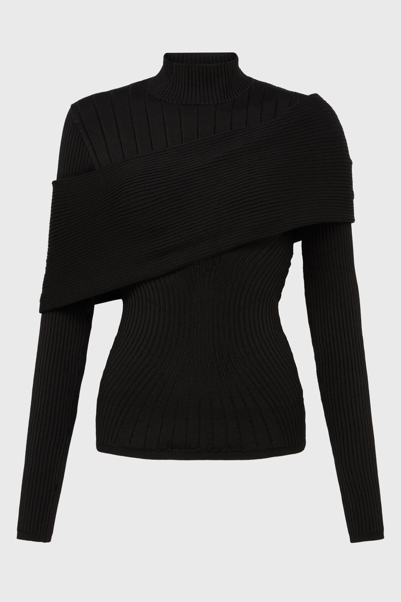 HIGHNECK SCULPTING KNIT TOP