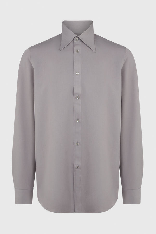 GREY WING COLLAR SHIRT