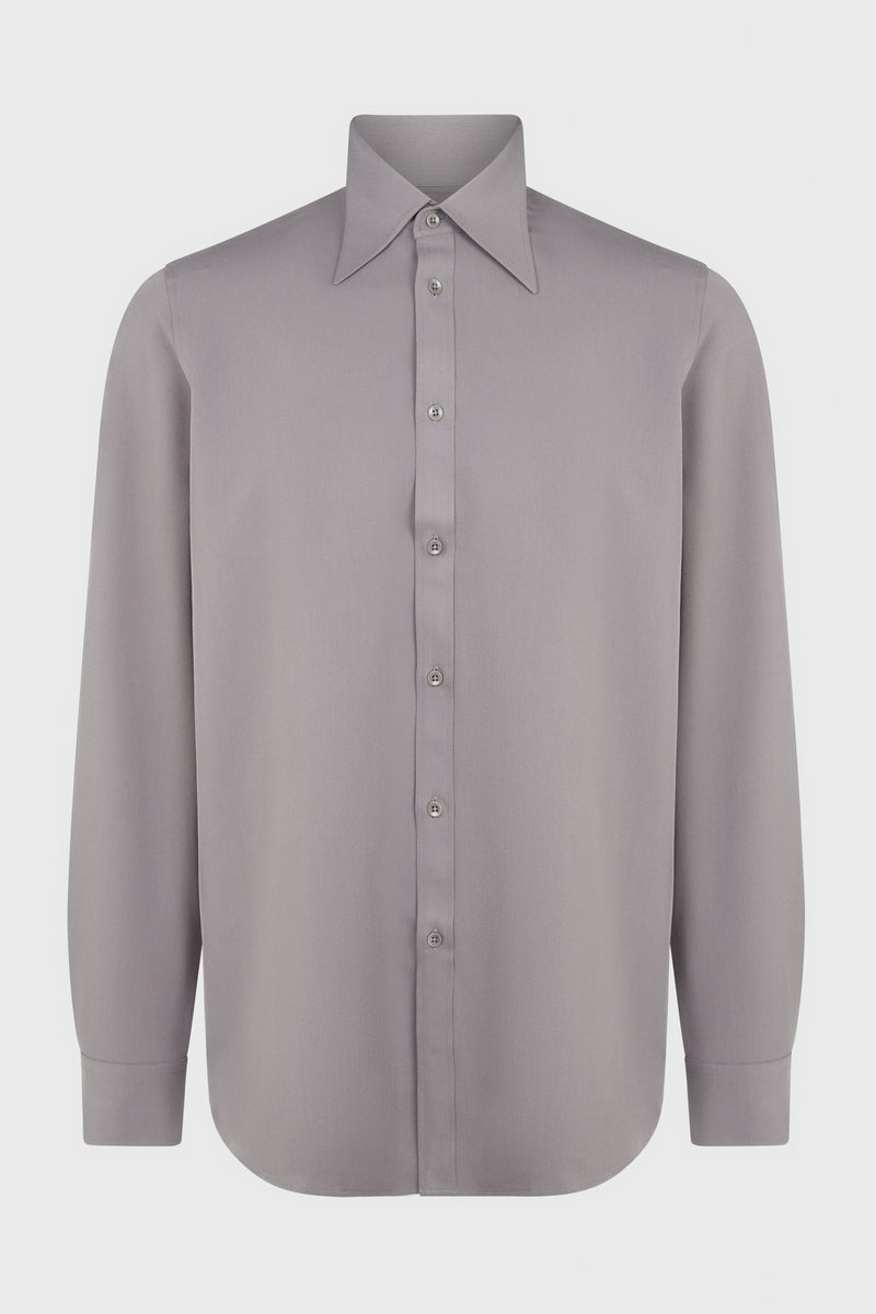 GREY WING COLLAR SHIRT