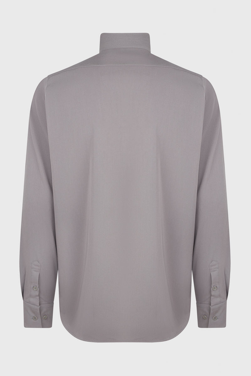 GREY WING COLLAR SHIRT