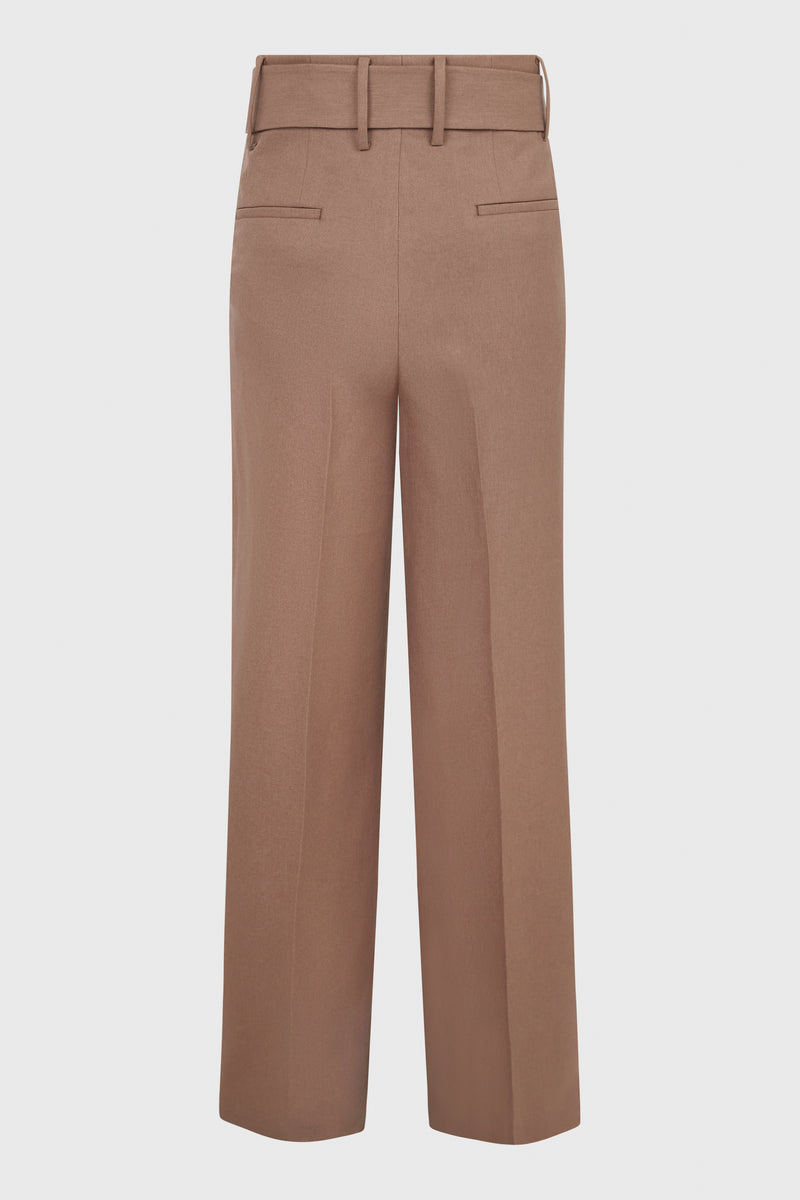 LIGHT BROWN DOUBLE PLEATED TROUSERS