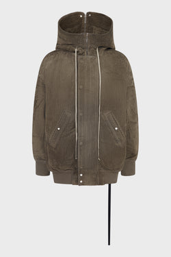 HOODED LONG BOMBER DUST