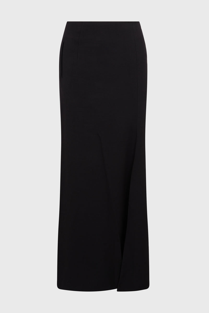 L SLIM FLARE SKIRT BLACK