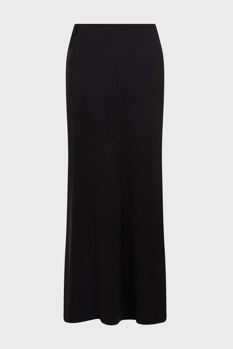 L SLIM FLARE SKIRT BLACK