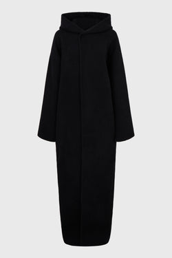 LONG HOODED ROBE BLACK