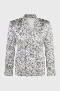 DOUBLE BREASTED JACKET IN FUR JACQUARD