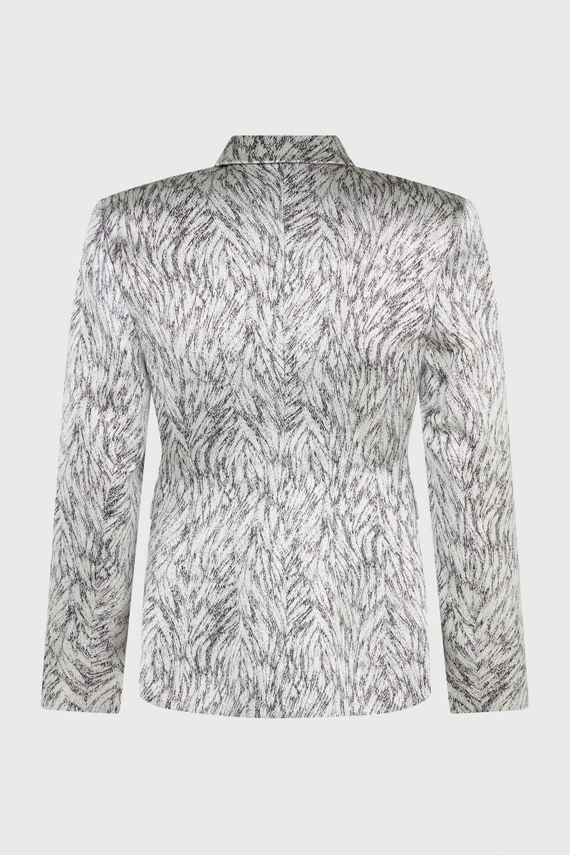 DOUBLE BREASTED JACKET IN FUR JACQUARD