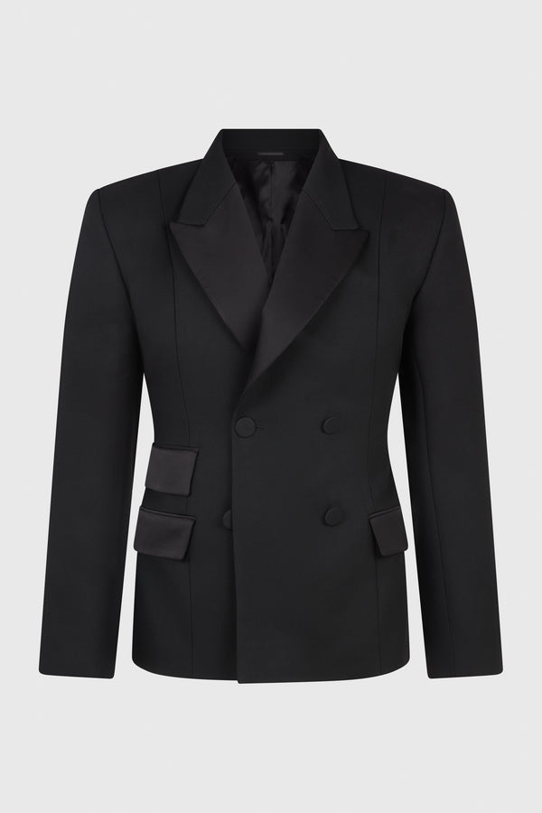 DOUBLE BREASTED SMOKING JACKET WITH 4 BUTTONS