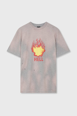 HELL T-SHIRT GREY PINK SUNFADING