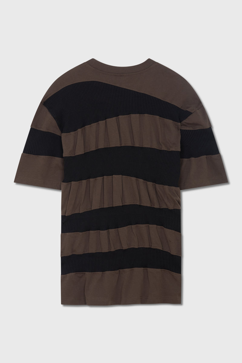 RIB T-SHIRT COCONUT BROWN BLACK