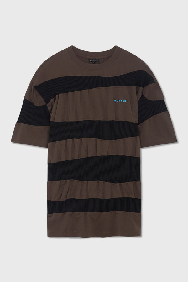 RIB T-SHIRT COCONUT BROWN BLACK