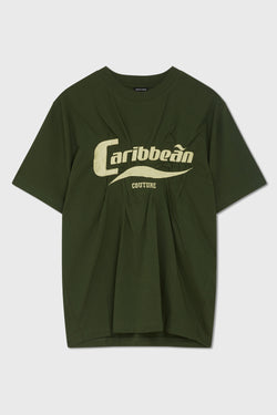 CARIBBEAN WRINKLE T- SHIRT SEAWEED GREEN