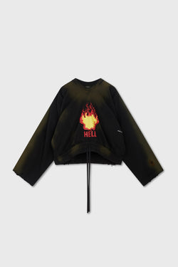 HELL TROUSER SWEATSHIRT BLACK ORANGE SUNFADING