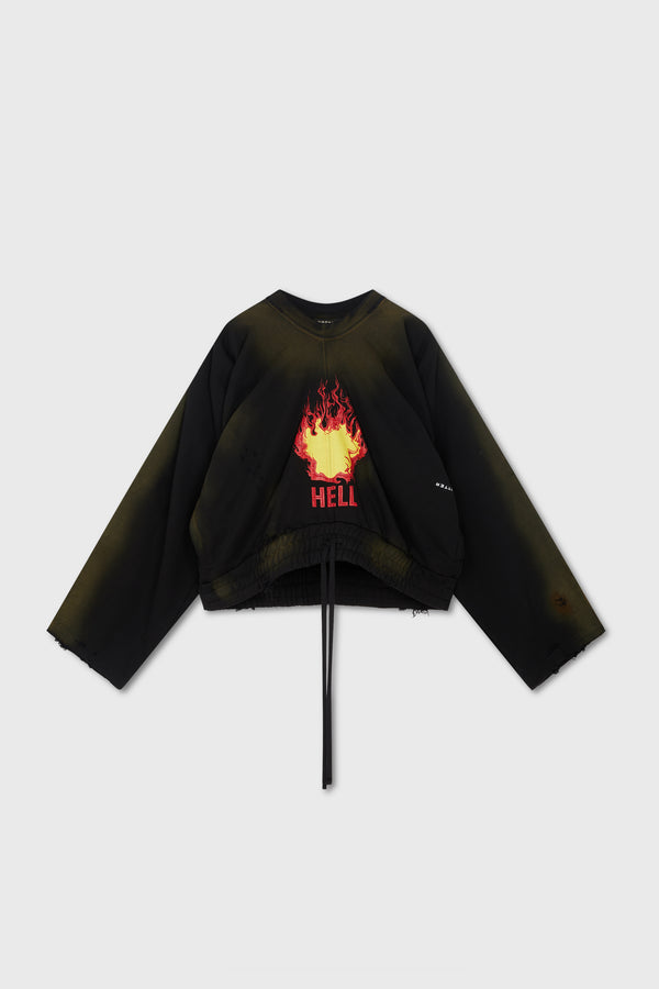 HELL TROUSER SWEATSHIRT BLACK ORANGE SUNFADING