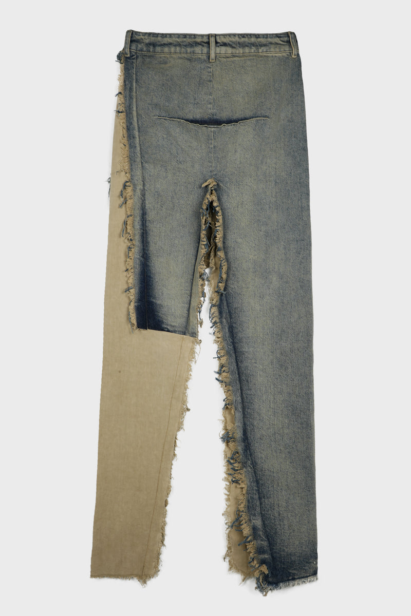 DENIM SLICED SKIRT DIRTY HUSTLER/NATURAL