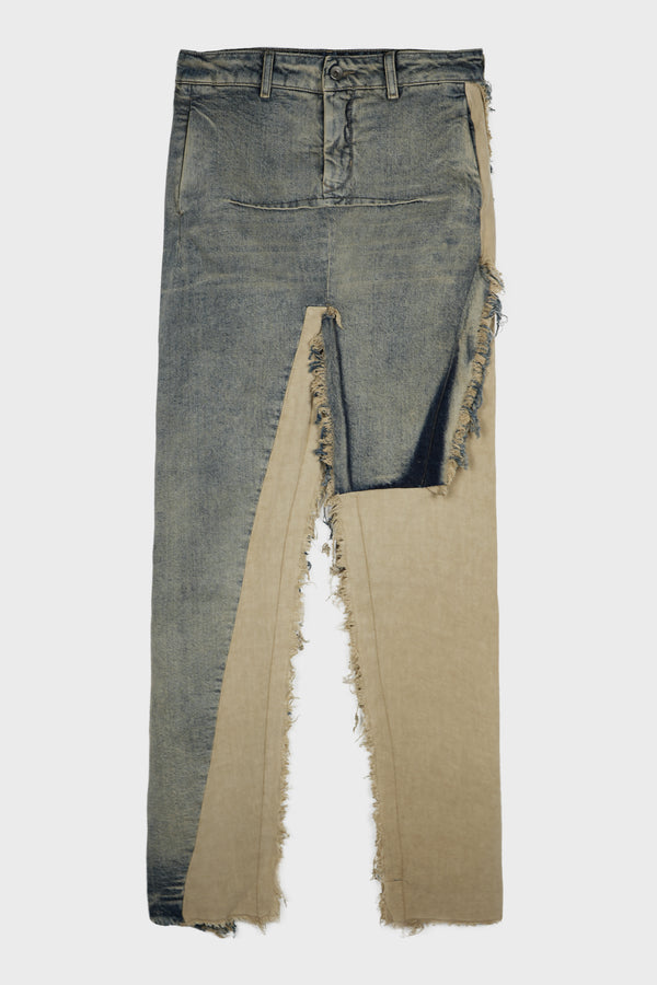 DENIM SLICED SKIRT DIRTY HUSTLER/NATURAL