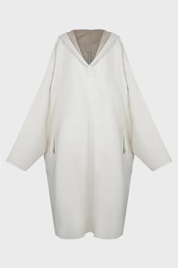 KNEE LS KAFTAN MILK/PEARL