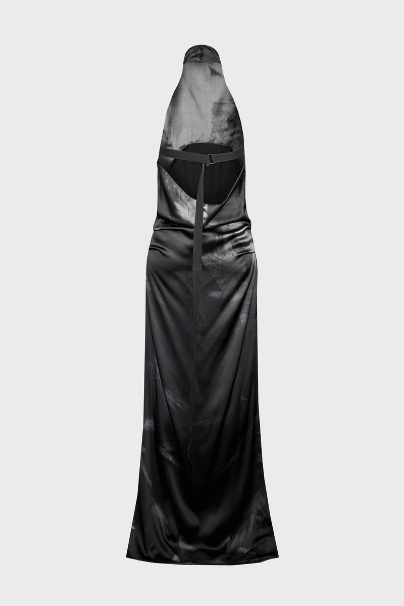 RUT HIGHNECK OPEN BACK MAXI DRESS BLACK/GREY