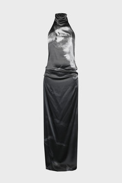 RUT HIGHNECK OPEN BACK MAXI DRESS BLACK/GREY