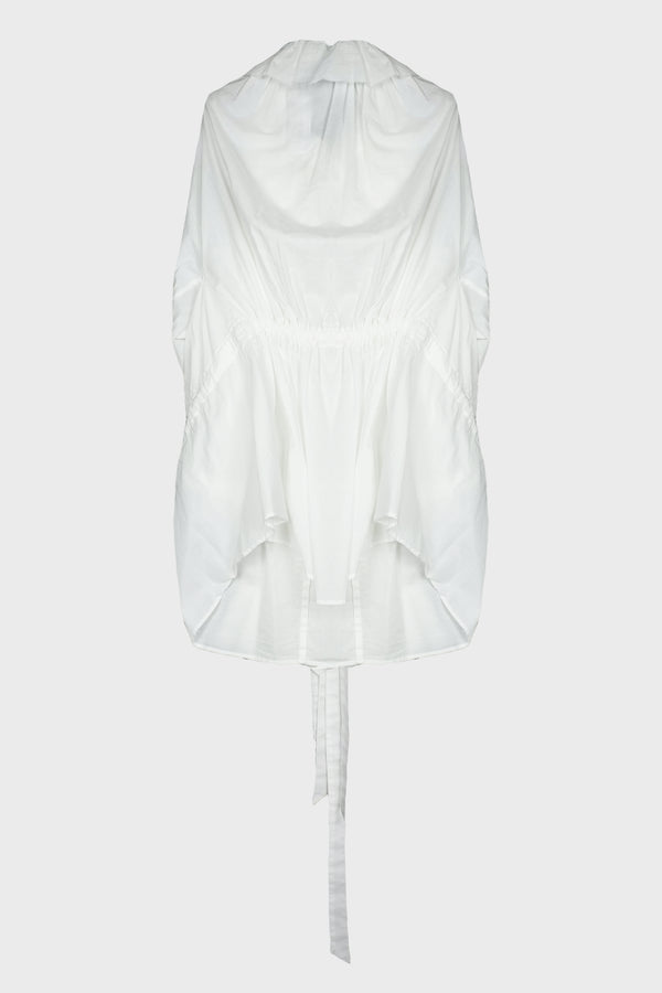 BREGJE RUFFLED DRESS WITH DRAWSTRINGS