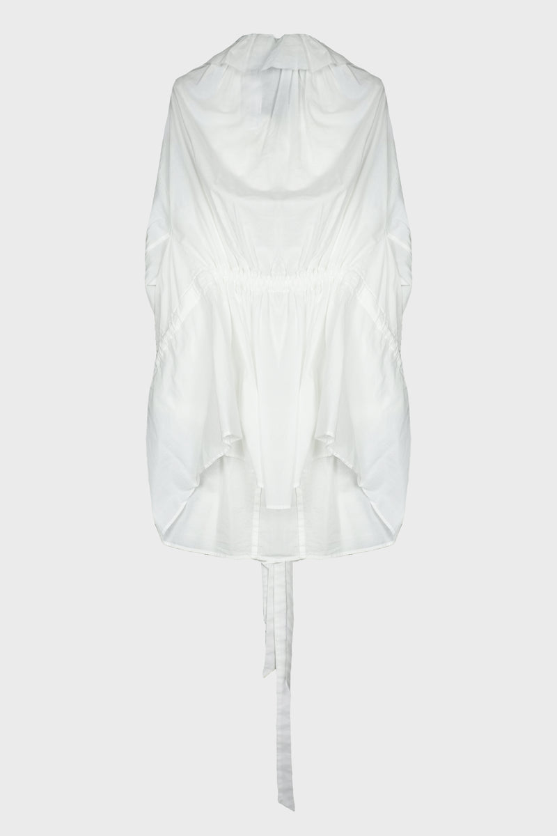 BREGJE RUFFLED DRESS WITH DRAWSTRINGS