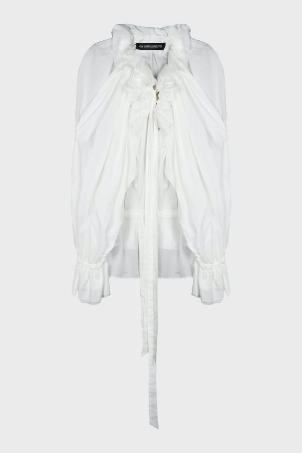 BREGJE RUFFLED DRESS WITH DRAWSTRINGS