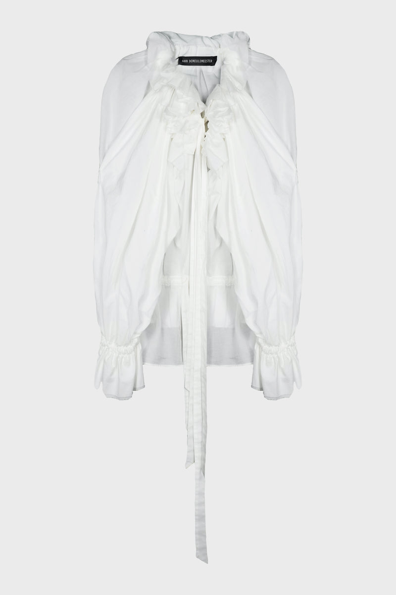 BREGJE RUFFLED DRESS WITH DRAWSTRINGS