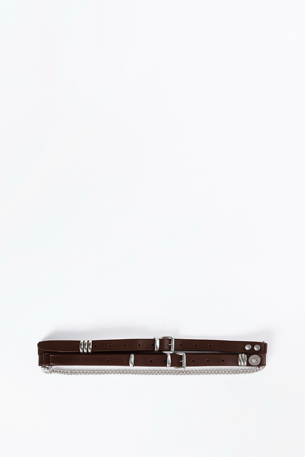 LUEN 4 CM MULTI BELT DARK BROWN