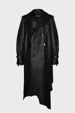 FLUPKE FITTED DOUBLE BREASTED COAT WITH RAW EDGES