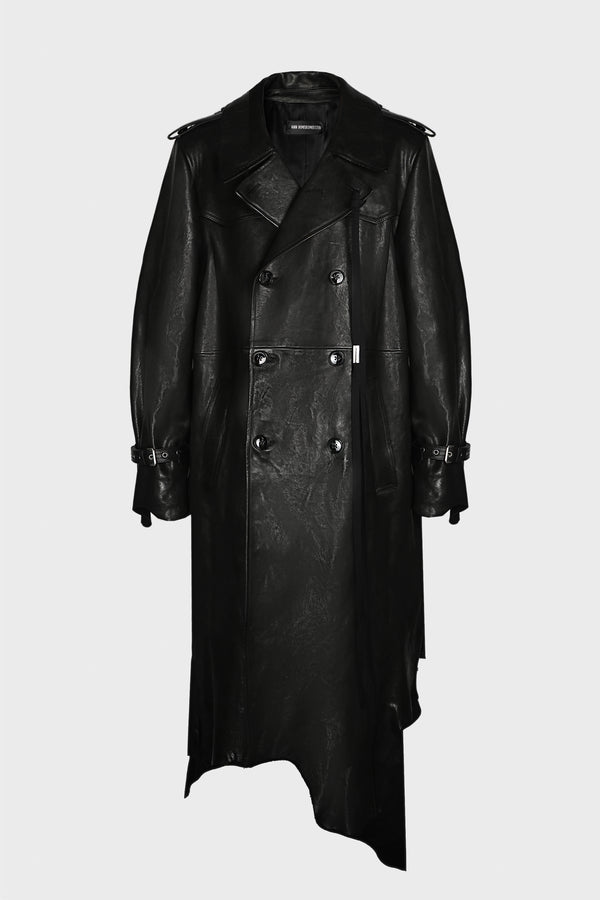 FLUPKE FITTED DOUBLE BREASTED COAT WITH RAW EDGES