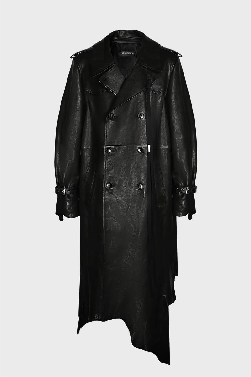 FLUPKE FITTED DOUBLE BREASTED COAT WITH RAW EDGES